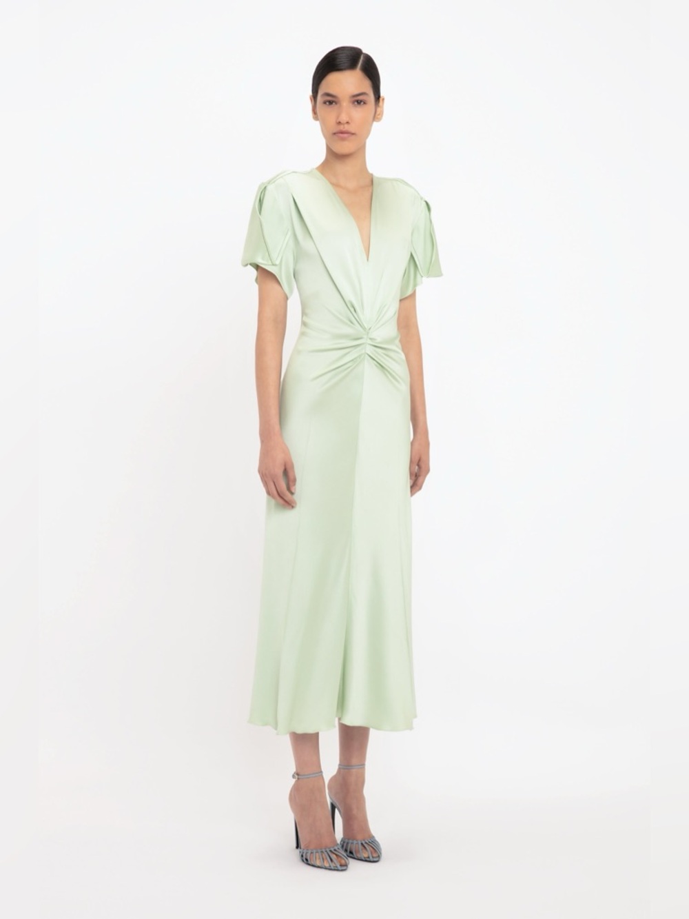 Victoria Beckham Midi Dress in Jade Green UK 10 US 6 NWT
